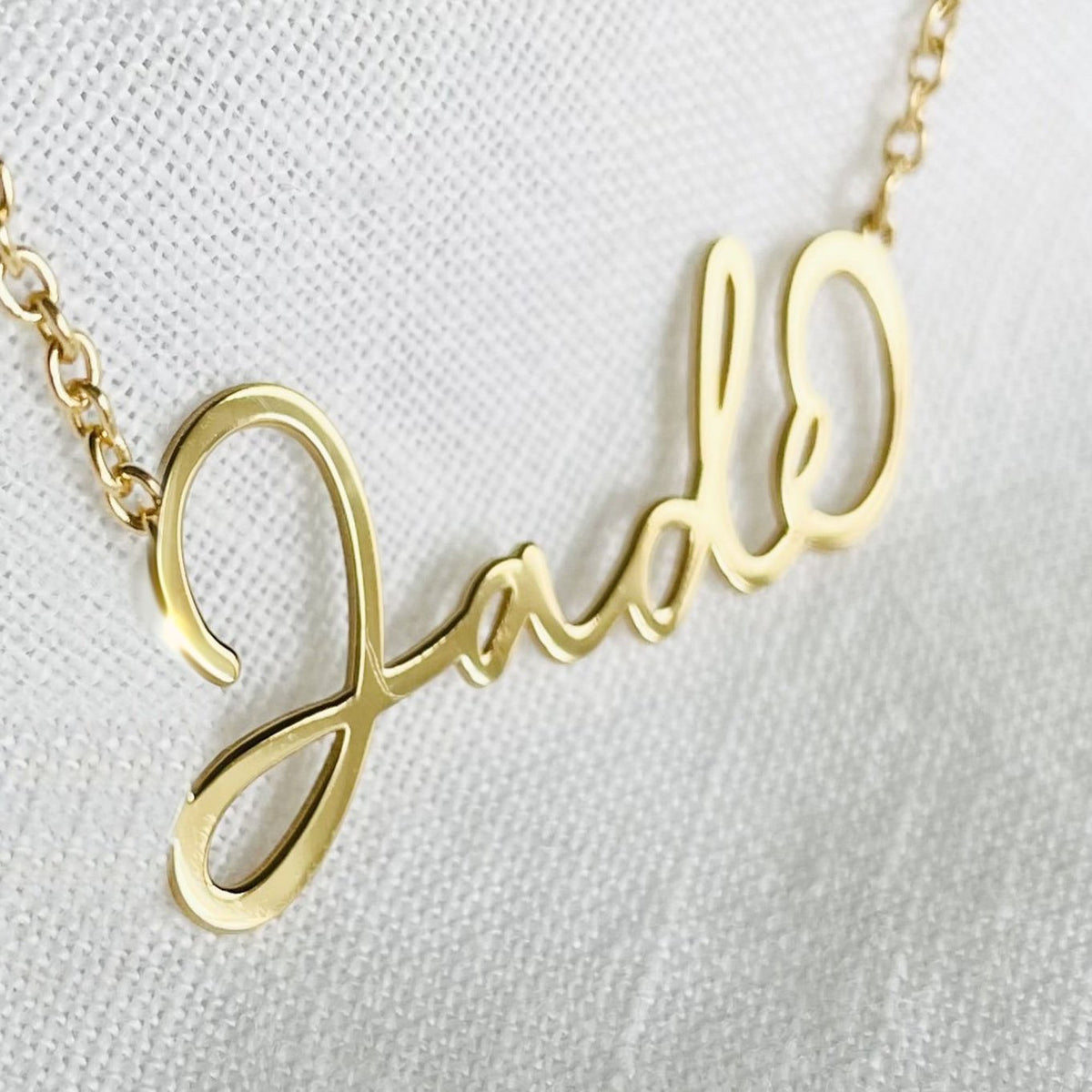 Bijou Script Personalized Name Necklace- Available in 14k, 10k & Sterling Silver