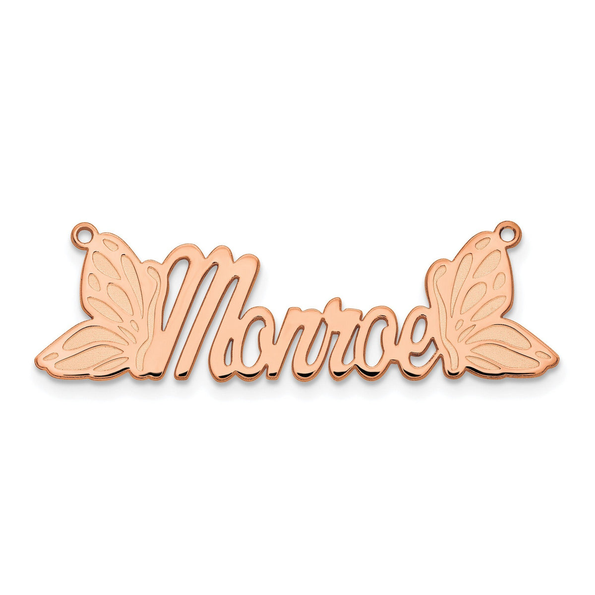 Personalized Butterfly Name Necklace in Sterling Silver or 10k Gold  (1.45 inches wide)