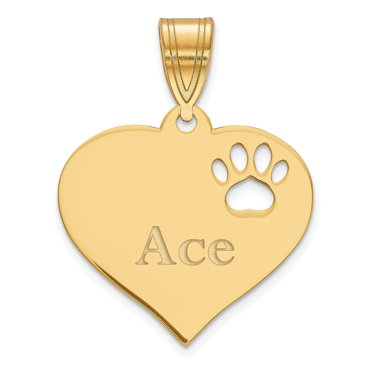 Personalized Paw Cut Out Pendant With Necklace in Sterling Silver ,Gold Plated Silver or 10k Gold Dog Necklace Fur Baby Jewelry Cat Necklace