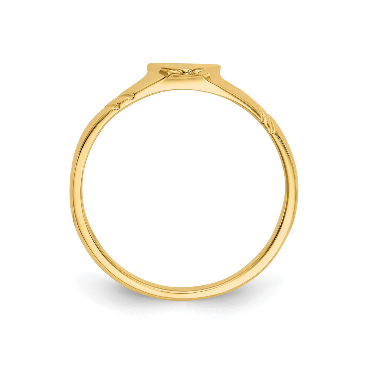 Genuine 14k Yellow Gold Heart Ring Baby to Toddler / Band Size 1- 5 Baby - Toddler-Small Adult Finger Size Children's Ring Band with Heart