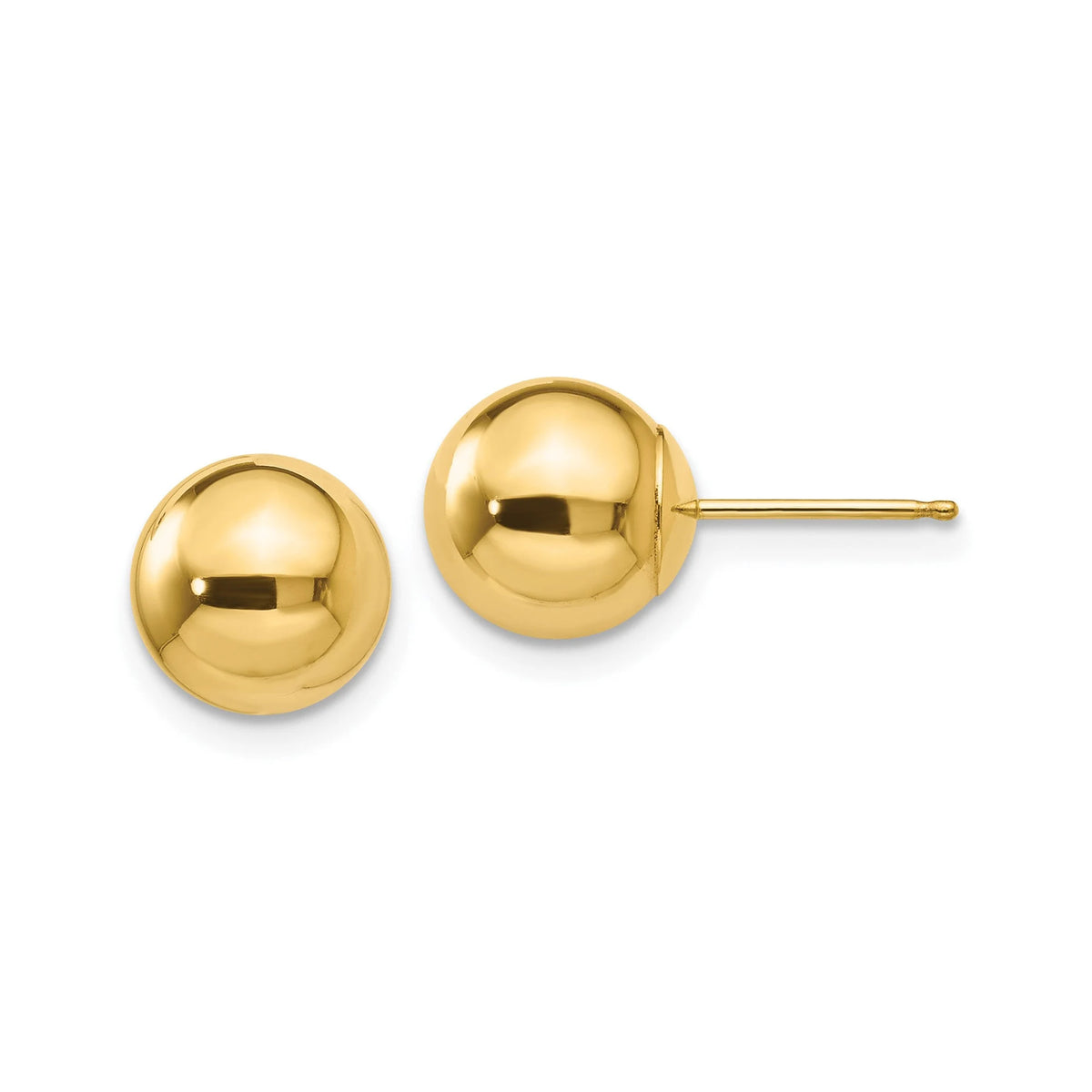 10k Yellow Gold Ball Post Earrings Genuine 10k Yellow Gold (Not Plated or Filled) Made in USA - Gift Box Included