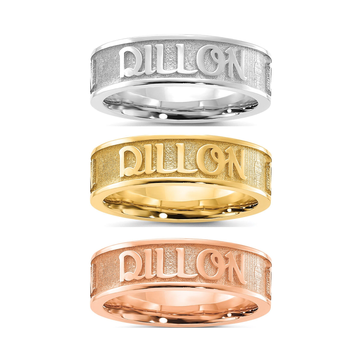 Custom Name Ring 10k Yellow Gold, 10k White Gold & Rose Gold, Sterling Silver Gift Box Included / Ring Sizes 5-9 /  Metal Weight 5-6.5 Grams