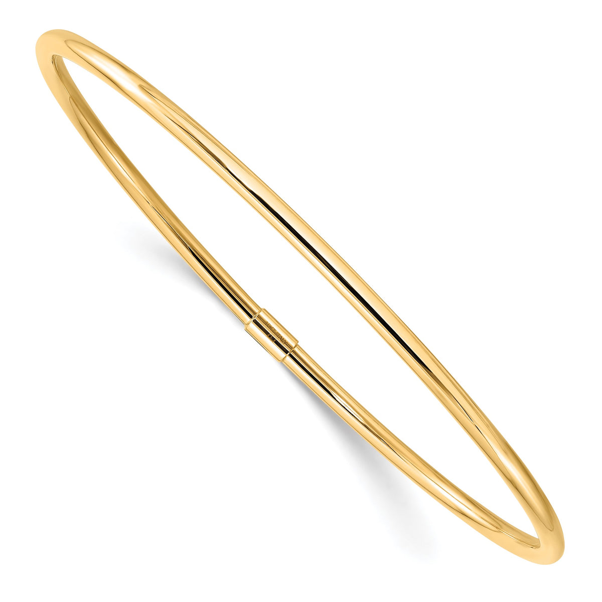 10k Yellow Gold 3mm Polished Slip-on Bangle Bracelet 8.25 inches Gift Box Included Italian Yellow Gold & 10k White Gold Slip On Bangle