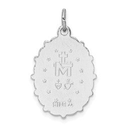 Elegant Sterling Silver Rhodium-Plated Miraculous Medal Pendant - Gift Box Included