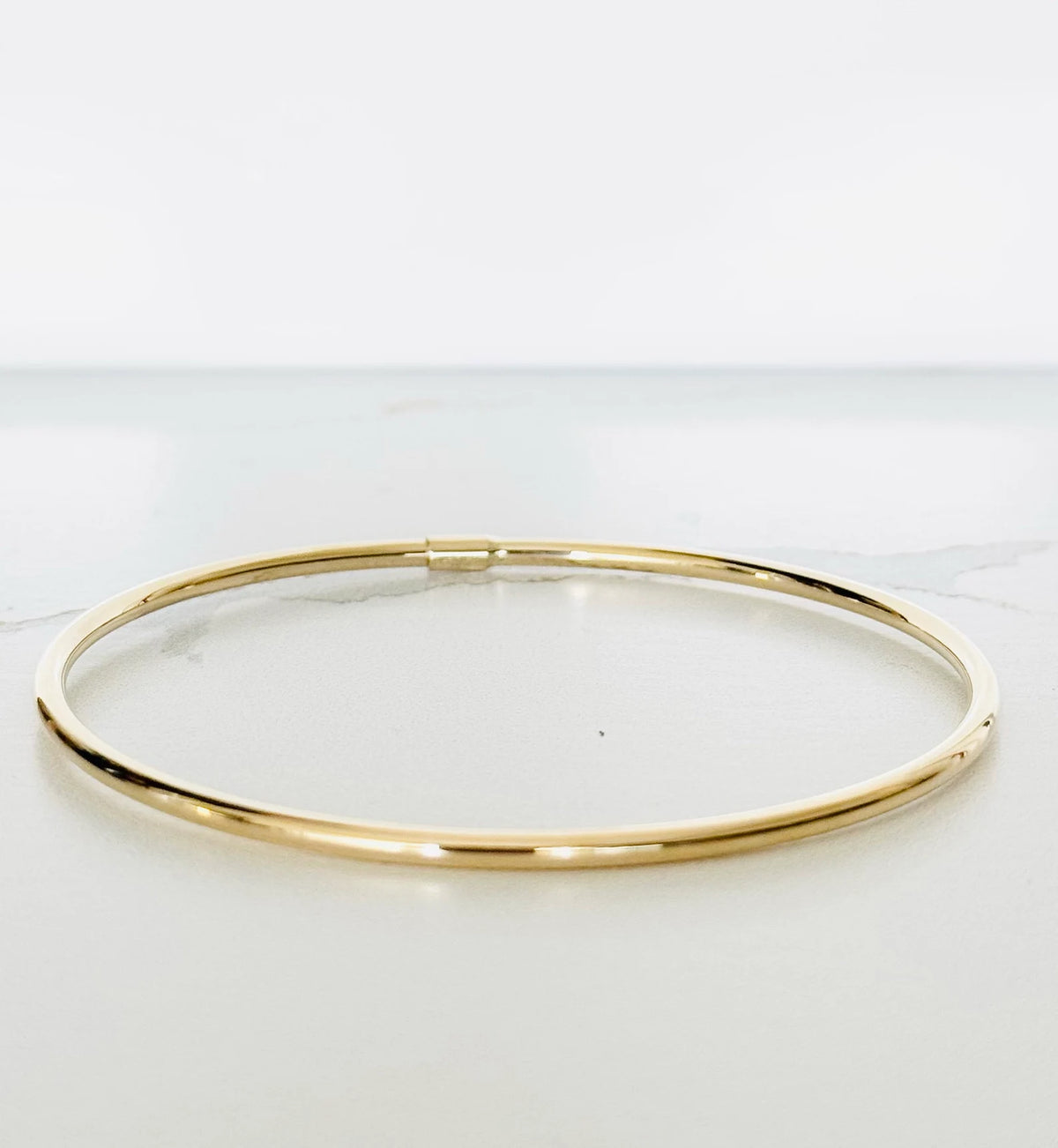 10k Yellow Gold 3mm Polished Slip-on Bangle Bracelet 8.25 inches Gift Box Included Italian Yellow Gold & 10k White Gold Slip On Bangle