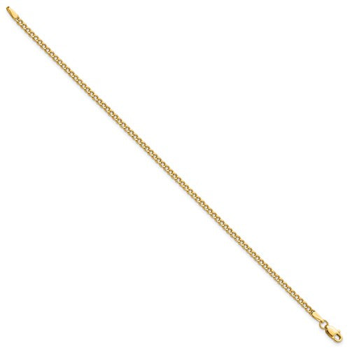 10k Yellow Gold Cuban Link Anklet 10 inches 2.5mm - Gift Box Included