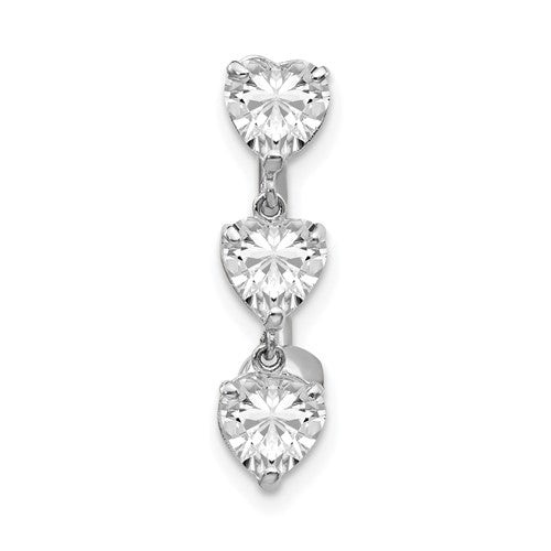 10k White Gold Polished 5mm CZ Heart Belly Dangle / 10k Belly Button Ring / White Gold Navel Ring / Belly Ring Real Gold Gift Box Included