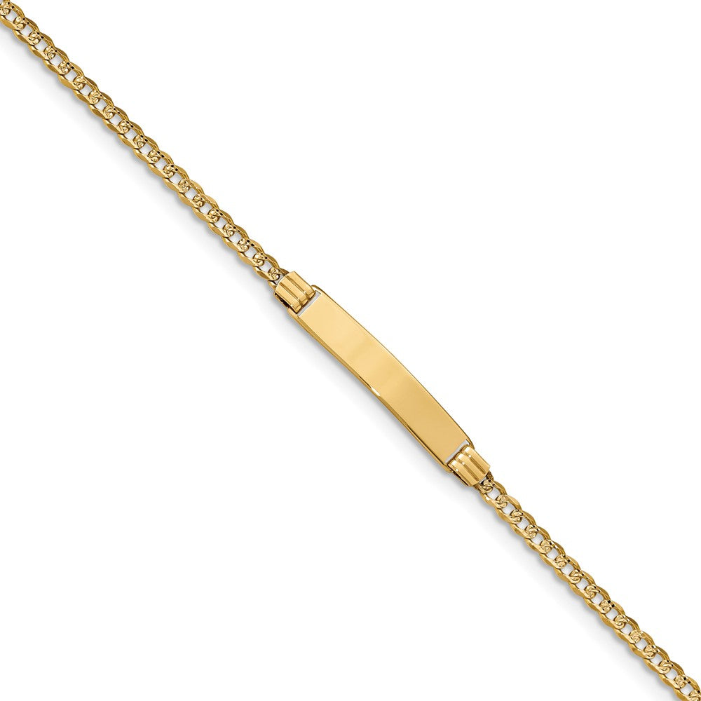14K Two Tone Pave Curb Link ID Child Bracelet, 6 inches (Up to 8 characters)