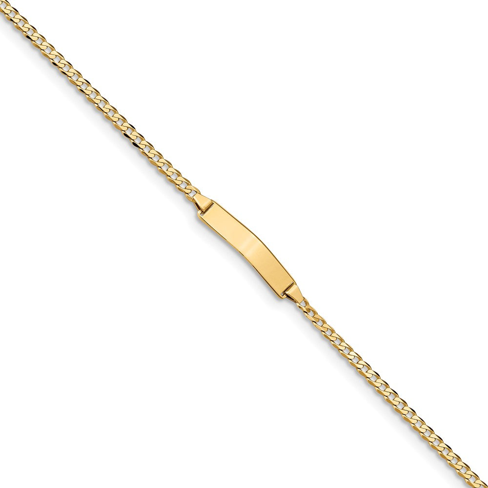 14K Yellow Gold Baby/Children/Adult ID Curb Bracelet, 4.8mm in width, 5.5inches, 6inches, 7inches, & 8inches (Up to 8 Characters)