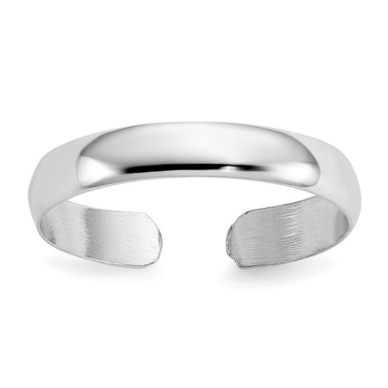 14k White Gold Solid Toe Ring 3mm Band - Gift Box Included - Made in USA- Plain White Gold toe band / Simple white gold toe ring / Real Gold