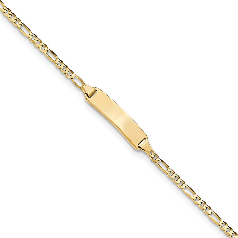 14K Yellow Gold Baby ID Figaro Bracelet, 6 inches (Up to 8 Characters)
