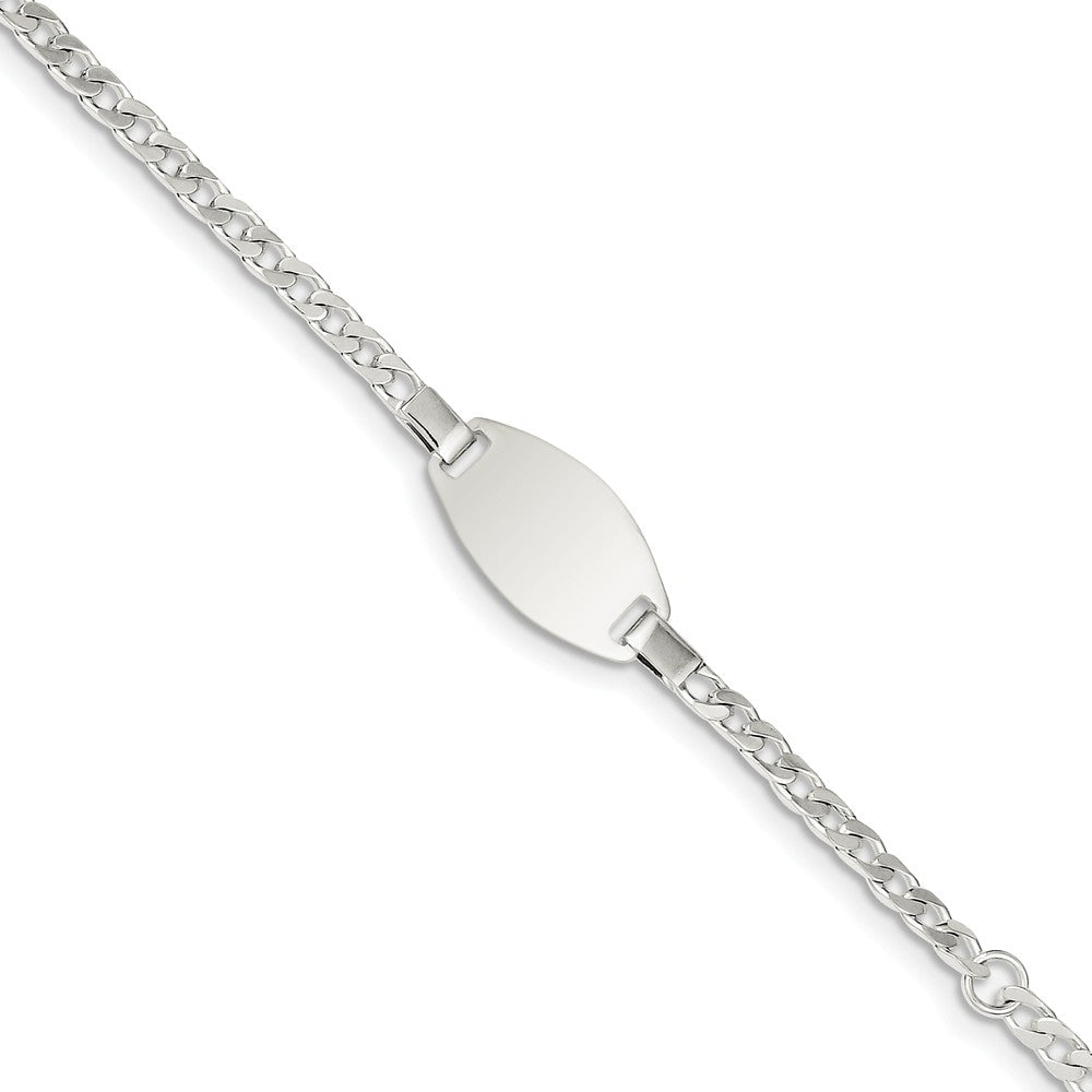 Sterling Silver Baby ID Bracelet 6 inches 11mm in width Free Engraving (Up to 6 Characters)