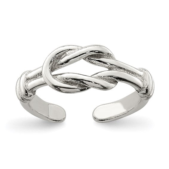 Sterling Silver Love Knot Toe Ring - Gift Box Included - Ships next Business Day