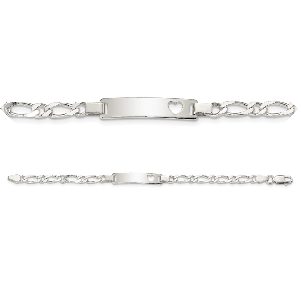 Sterling Silver Baby ID Bracelet, 6 inches FREE ENGRAVING (Up to 6 Characters)
