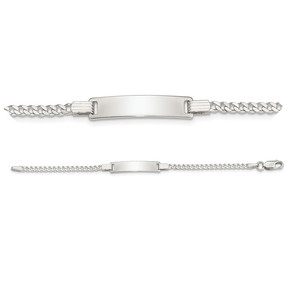 Sterling Silver Baby ID Bracelet 5.5 inches 6mm in width FREE ENGRAVING (Up to 8 Characters)