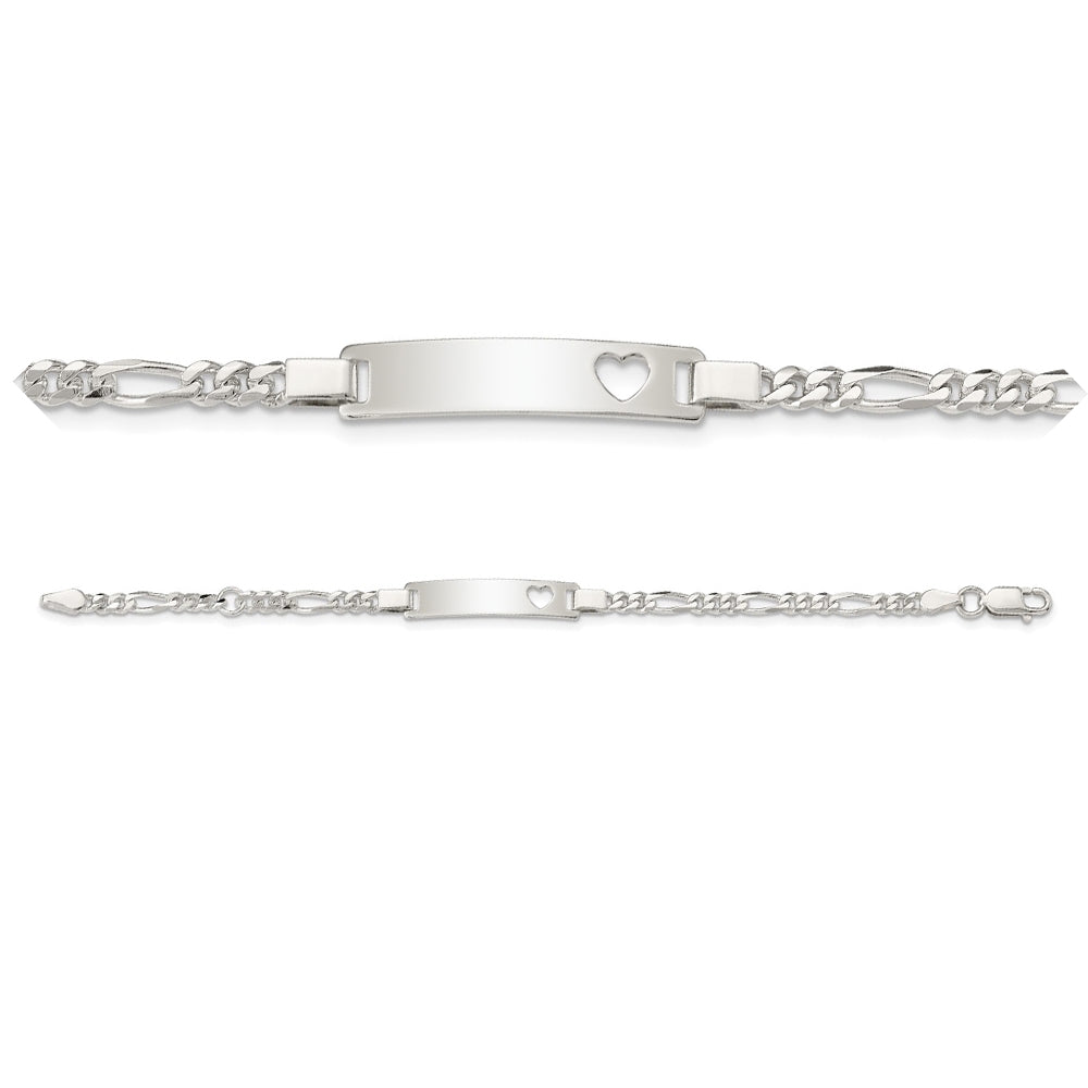 Sterling Silver Children ID Bracelet for Baby/Child/Toddler/Boy or Girl, 6 inches with FREE ENGRAVING(2 Lines with 6 Characters each)