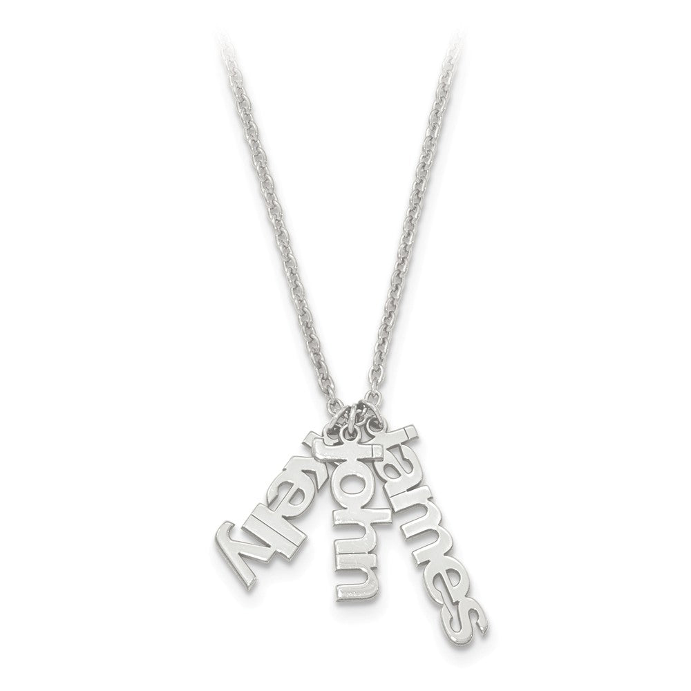 Just For Mom Collection - Mom's Satin Name Charms Necklace With 16 inch Chain (Gold Plated / Sterling Silver)