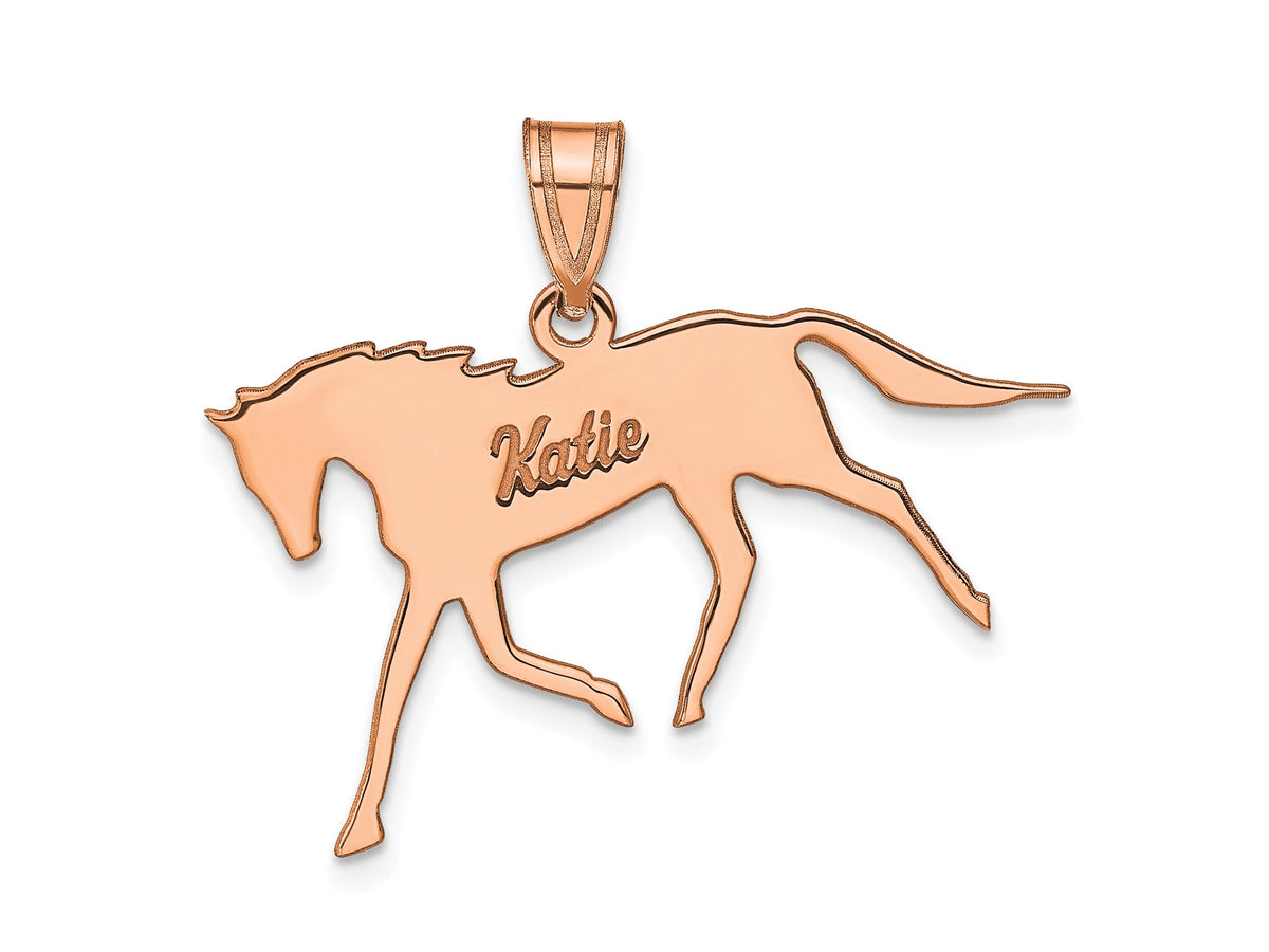 Personalized Horse Name Pendant Polished Finish - Gift Box Included