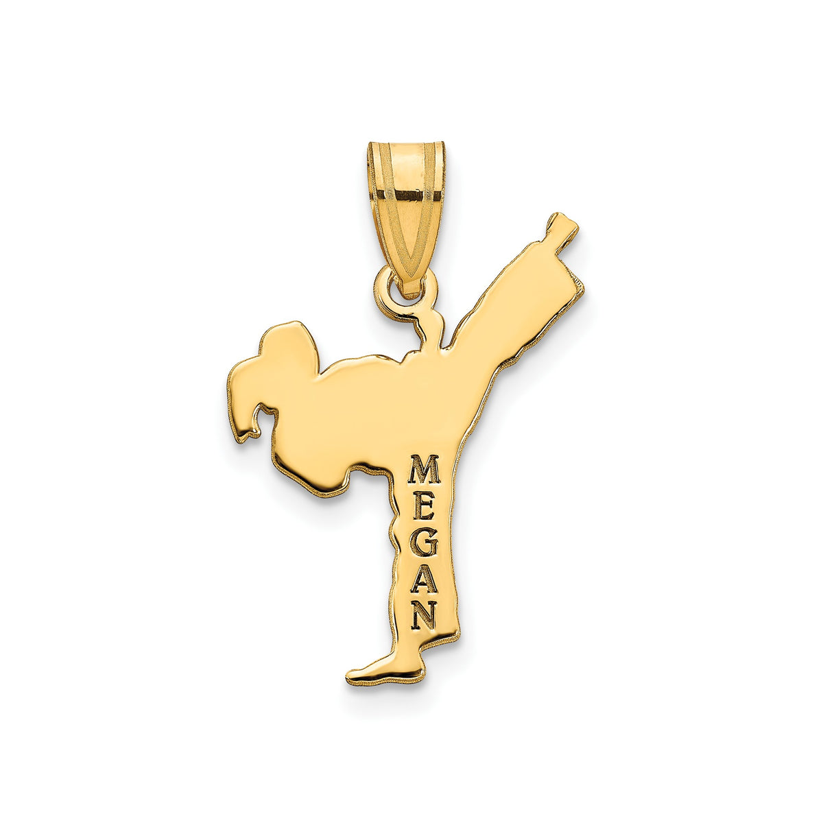 Personalized Karate Pendant Man or Woman  w/ Name & Necklace included  in Sterling Silver or Gold Plated Sterling Silver