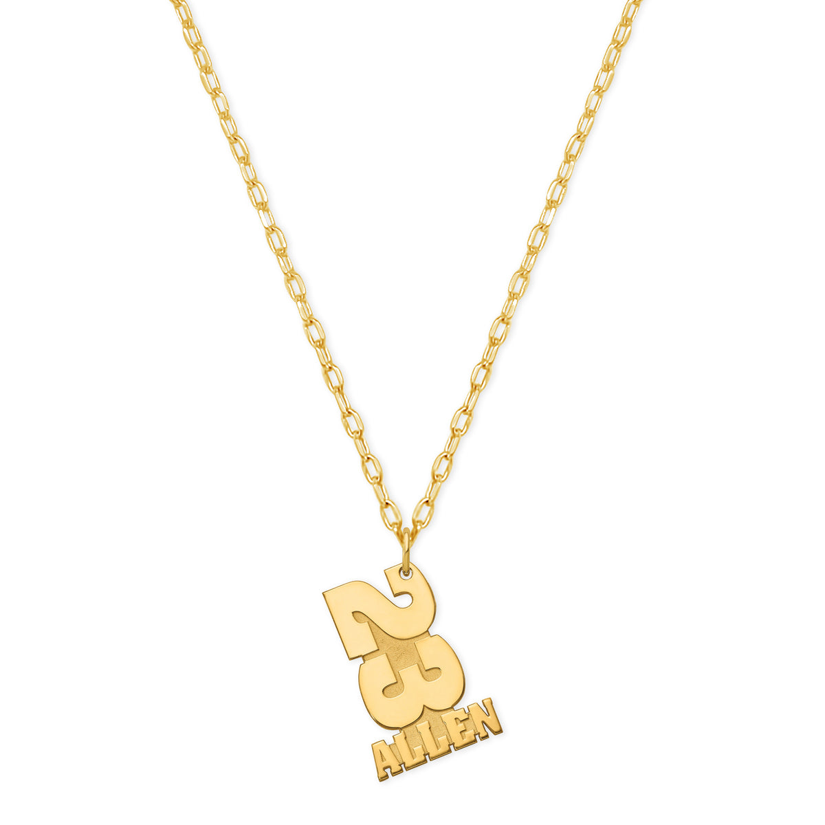 Stacked Number and Name Pendant / Charm Gift For Athlete for Any Sport