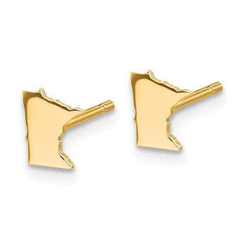 Minnesota Tiny State Stud Earrings - All States Available in Sterling Silver or 14k Yellow or White Gold - Tiny & Beautiful Minnesota Studs