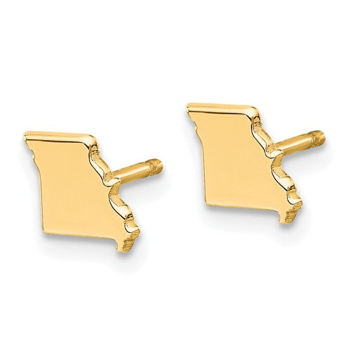 Missouri Tiny State Stud Earrings - All States Available in Sterling Silver or 14k Yellow or White Gold - Tiny & Beautiful Missouri Studs