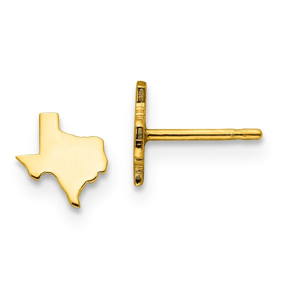 Tiny State Stud Earrings - Available in 14k Yellow Gold & Gold