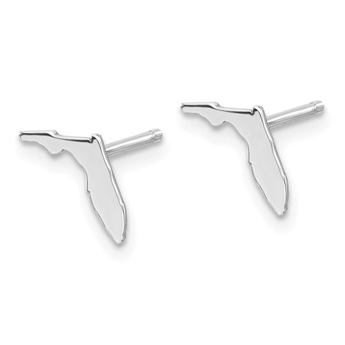 Florida Tiny State Stud Earrings - All States Available in Sterling Silver or 14k Yellow or White Gold - Tiny & Beautiful Florida Earrings