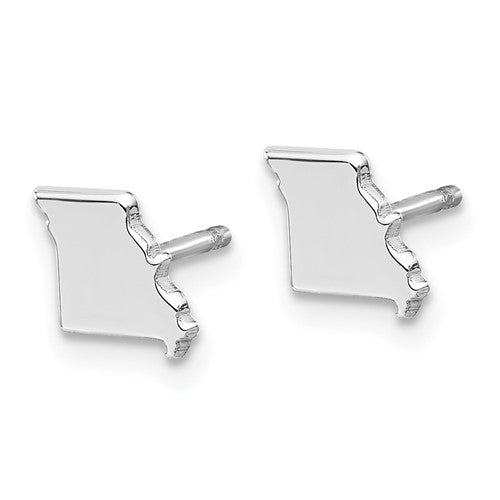 Missouri Tiny State Stud Earrings - All States Available in Sterling Silver or 14k Yellow or White Gold - Tiny & Beautiful Missouri Studs