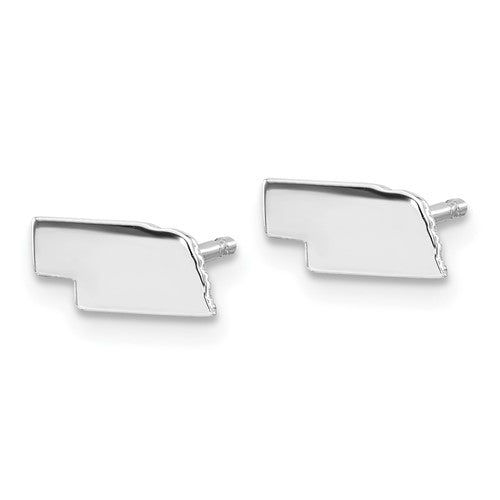 Nebraska Tiny State Stud Earrings - All States Available in Sterling Silver or 14k Yellow or White Gold - Tiny & Beautiful Nebraska Studs