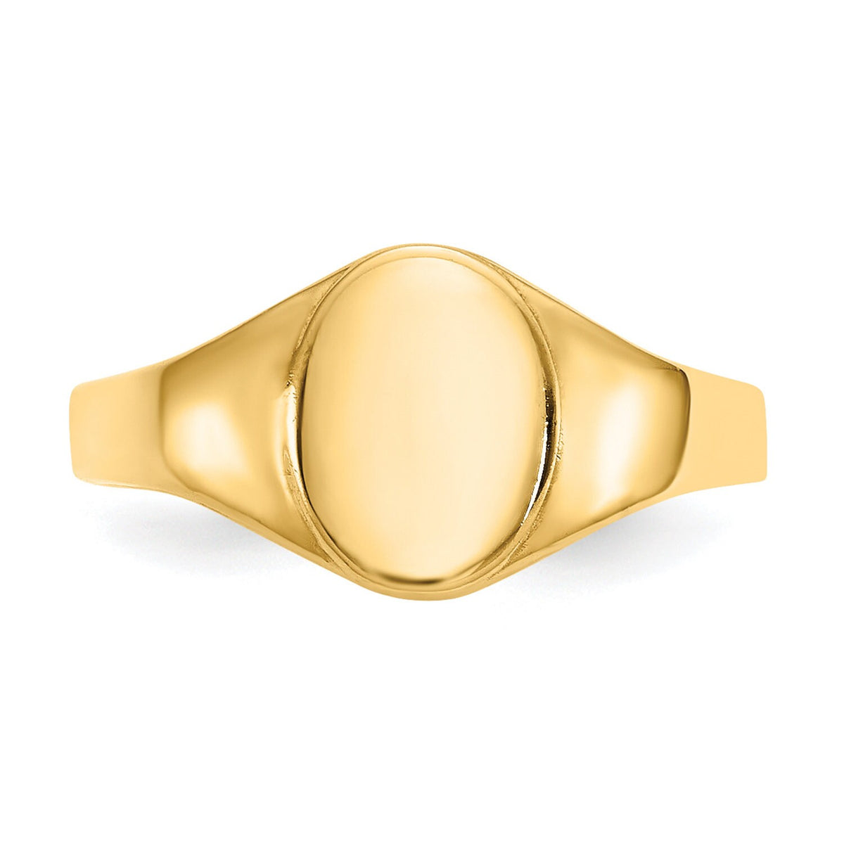 Children's 14k Yellow Gold Engravable Oval Baby Signet Ring ( 1 Character ) SIZE 1-3 Gift Box Included