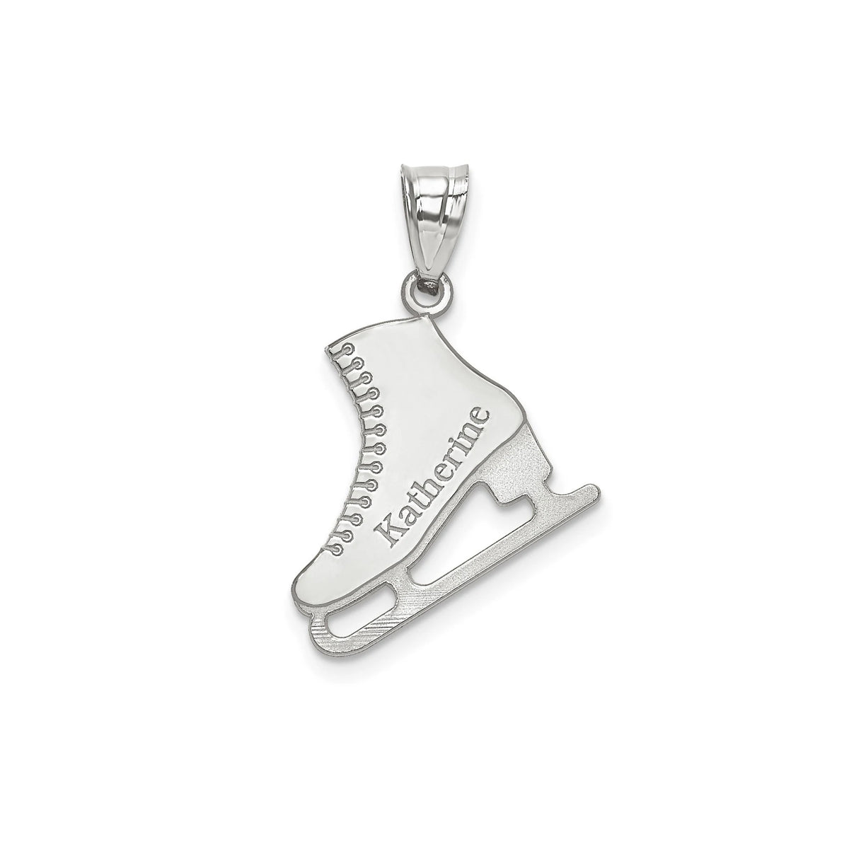 Personalized Ice Skate w/ Name & Necklace included  in Sterling Silver , Gold Plated or 10k Gold Laser Engraved Ice Skating