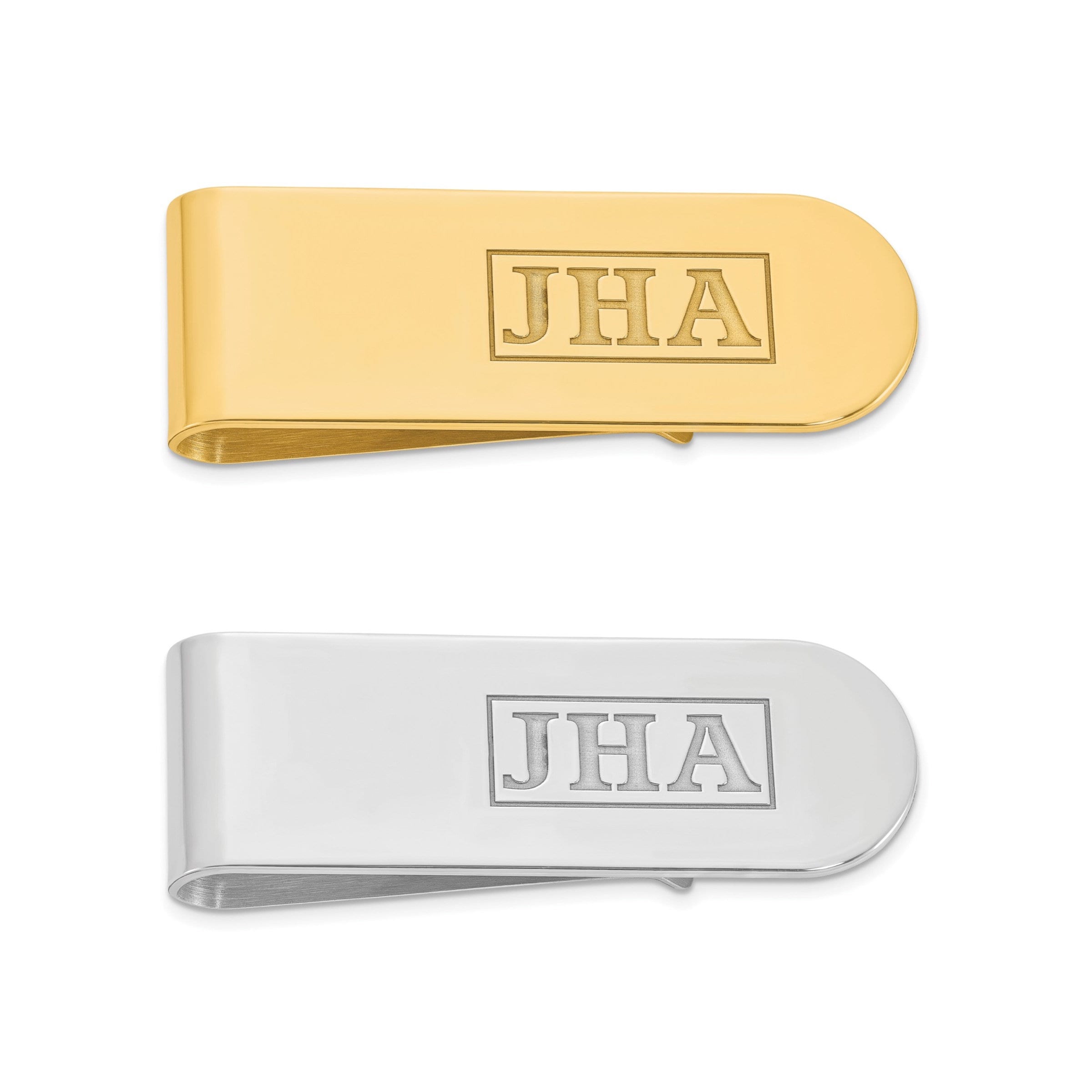 Personalized Monogram Money Clip -Solid 14k Yellow or White Gold