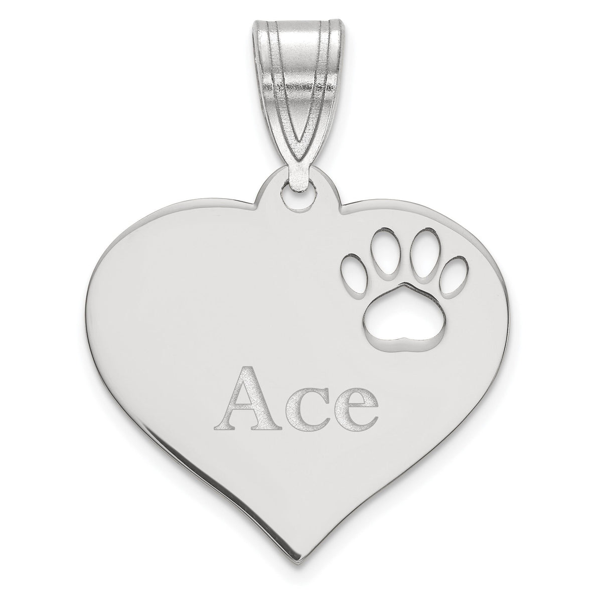 Personalized Paw Cut Out Pendant With Necklace in Sterling Silver ,Gold Plated Silver or 10k Gold Dog Necklace Fur Baby Jewelry Cat Necklace