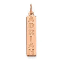 Personalized Vertical Name Pendant Necklace included  in Sterling Silver , Gold Plated, Rose Gold Plated or 10k Gold Laser Engraved