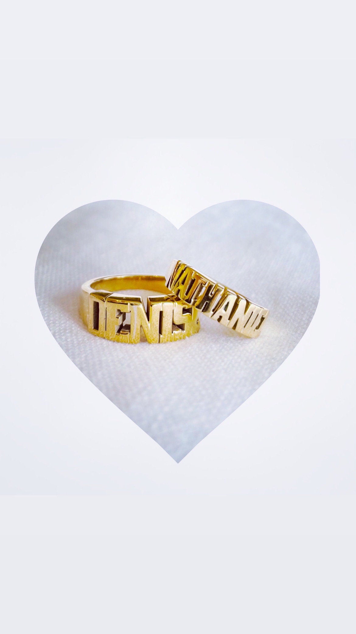 Personalized Name Ring 10k Yellow Gold, 10k White Gold, Sterling Silver Gift Box Included Ring Sizes 5-12 Metal Weight 12.2 Grams