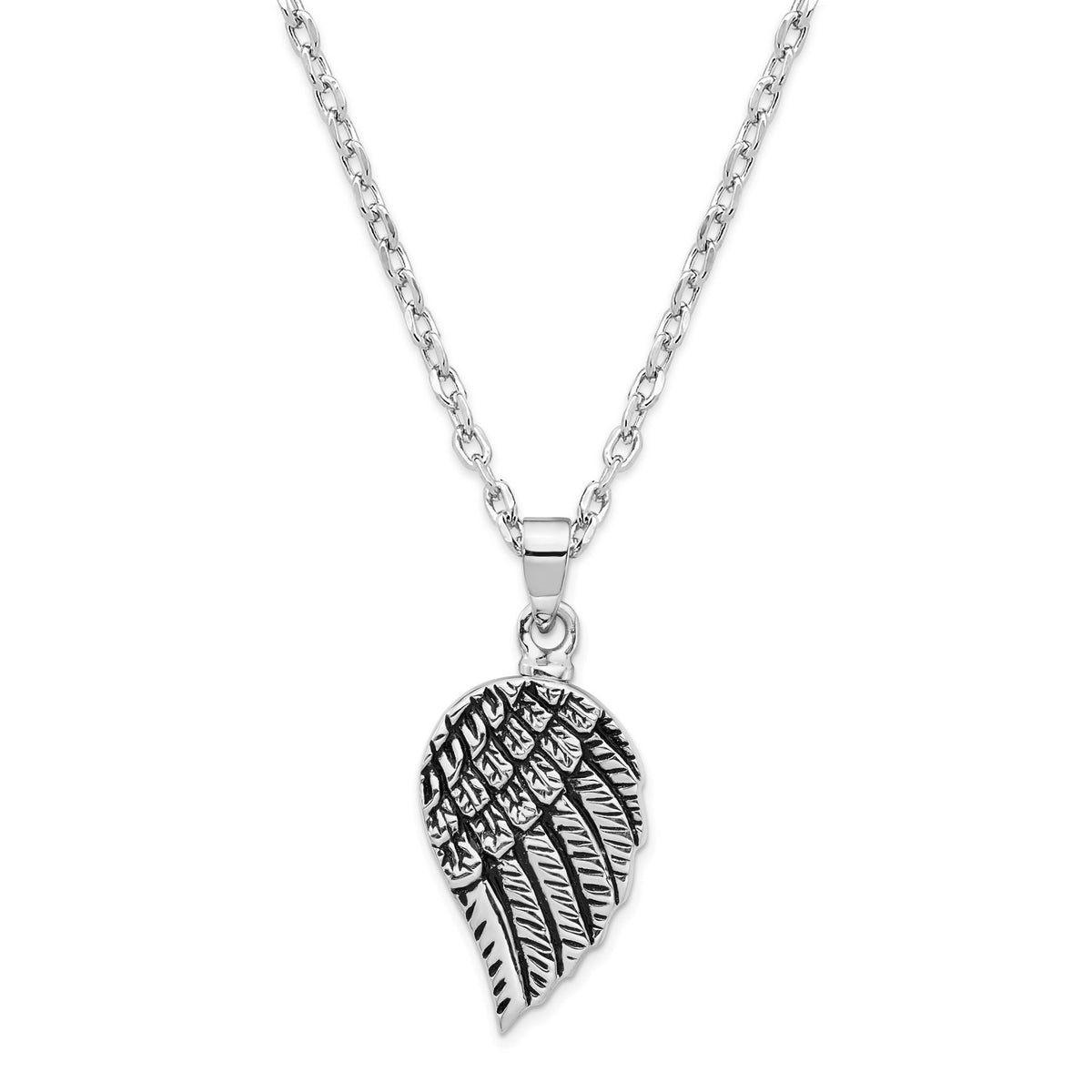 Solid Sterling Silver Screw Top Angel Wing Ash Holder Pendant Human Ashes or Pet Ashes - Gift Box Included Angel Wing Urn
