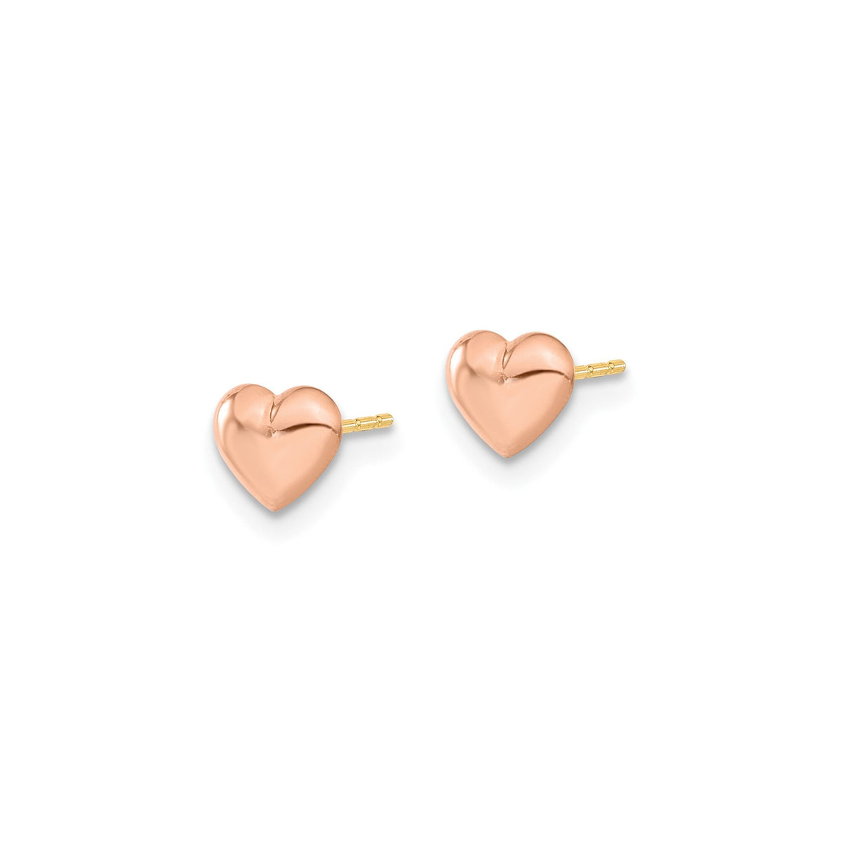14k Rose Gold Baby / Toddler Heart Earrings 6x7mm Gift Box Included Made in USA Children Heart Earrings