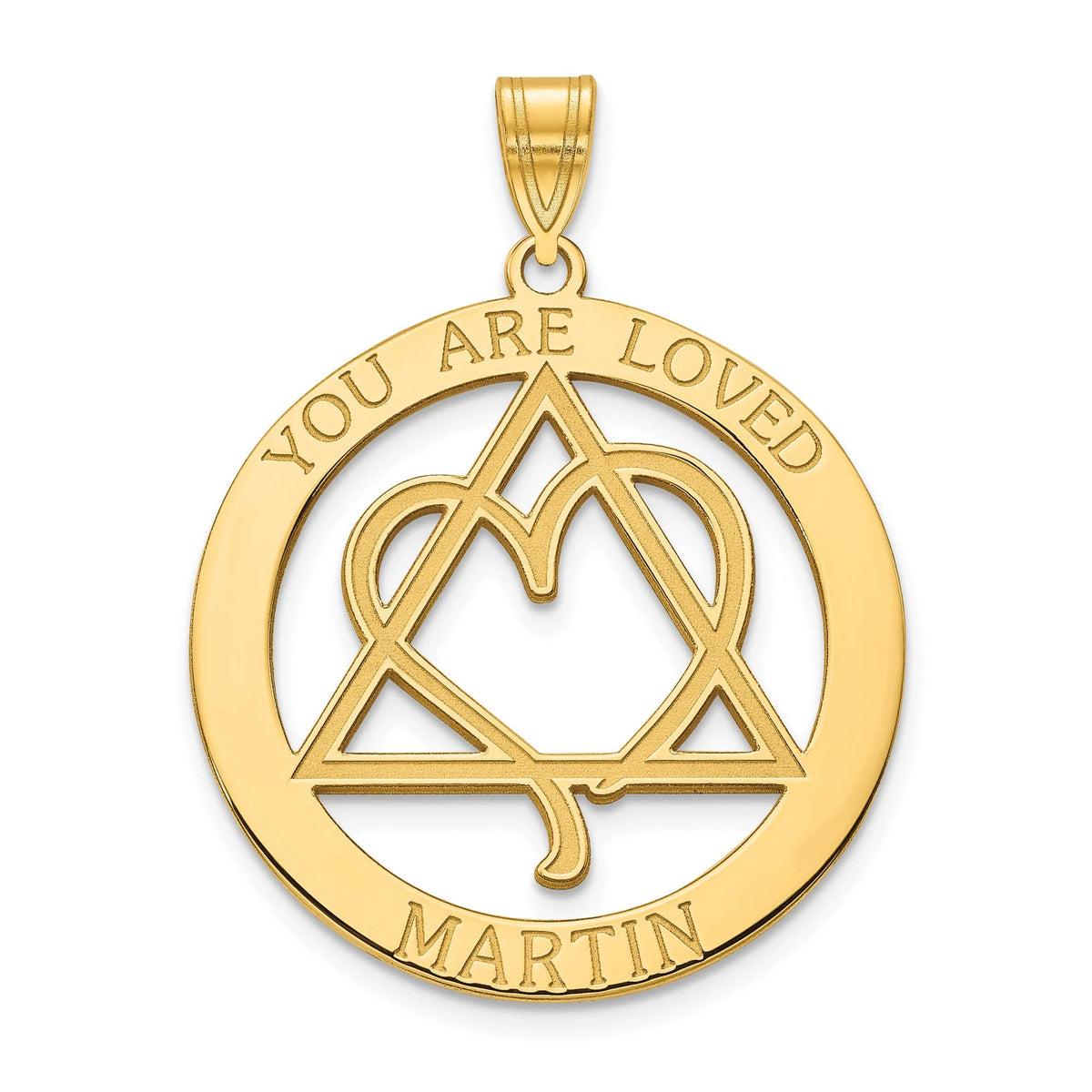 Adoption Pendant Necklace in Solid Sterling Silver or Gold Plated Sterling Silver - Gift Box Included - You Are Loved Pendant -