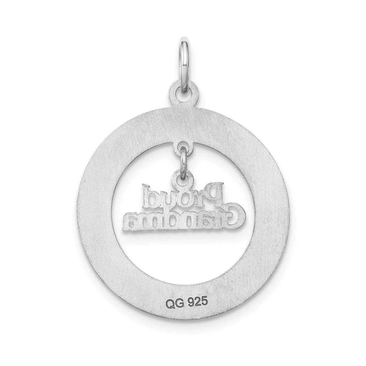 Personalized Proud Grandmother Pendant w/ 2 Names Necklace Sterling Silver Laser Engraved Gift For Grandparents Grandma