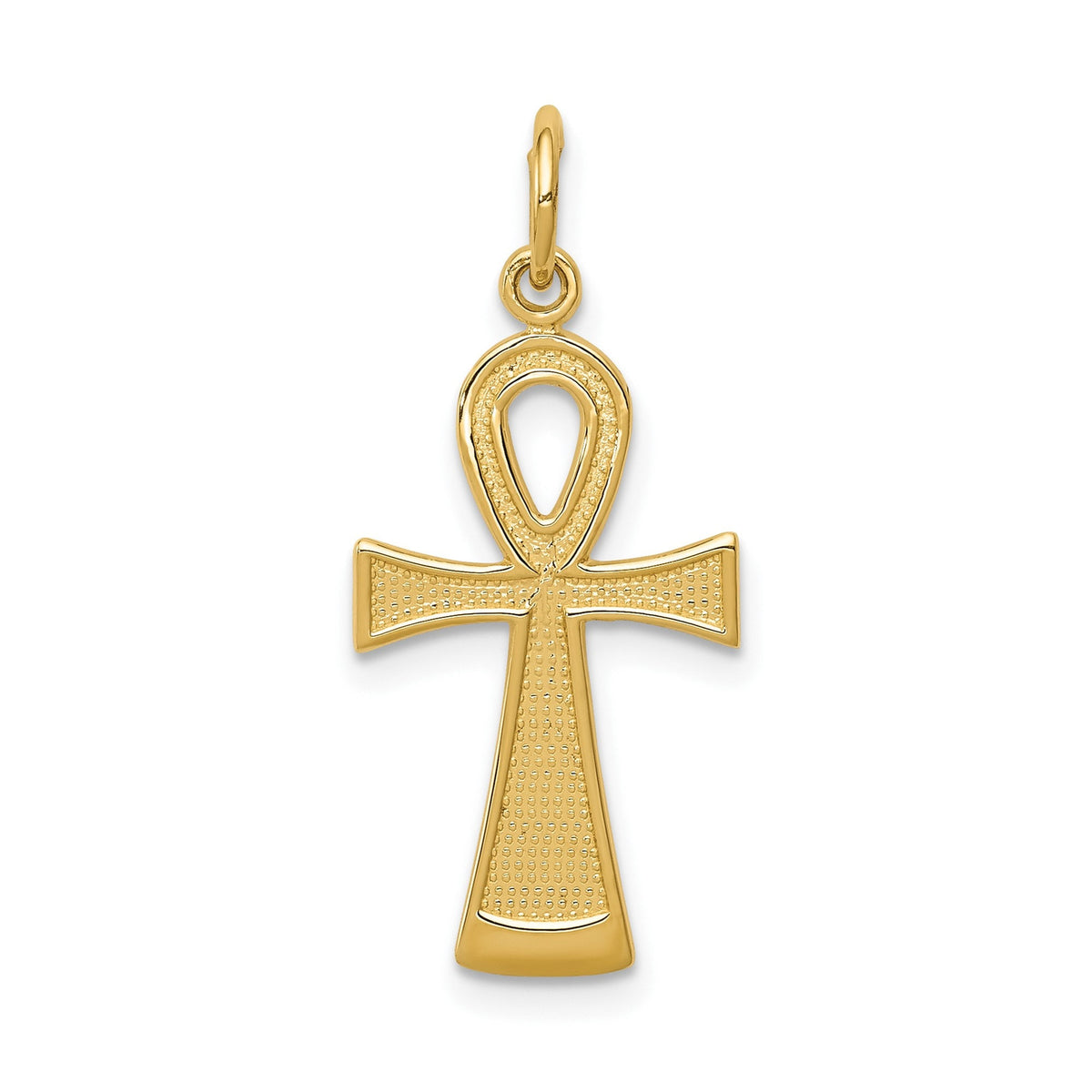 Solid 14k Yellow Egyptian Ankh Cross Pendant w/ Box Chain or Cable Chain - Gift Box Included - Made in USA