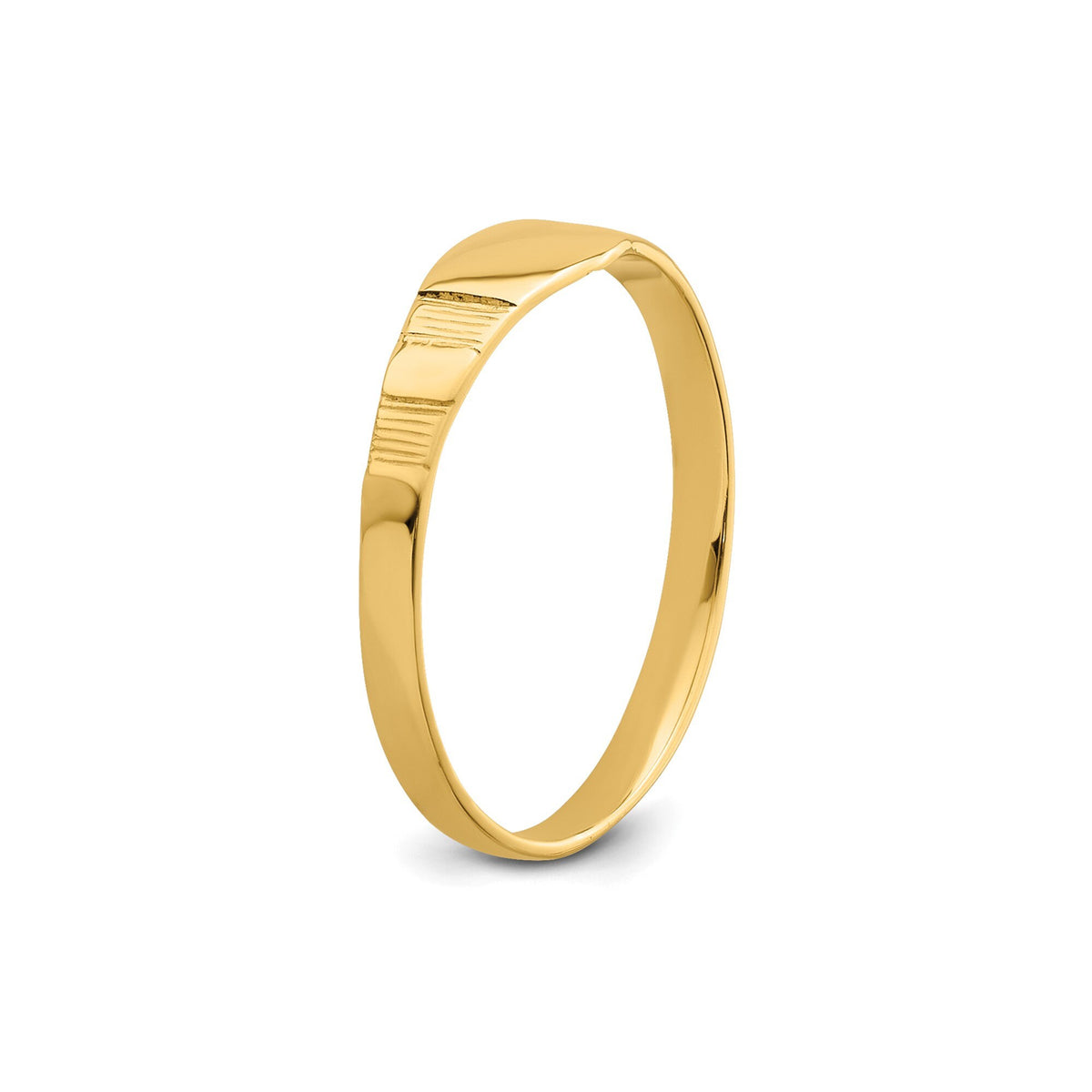 Solid 14k Yellow Gold Engravable Baby-Toddler Signet Ring ( 1 Character ) Gift Box Included