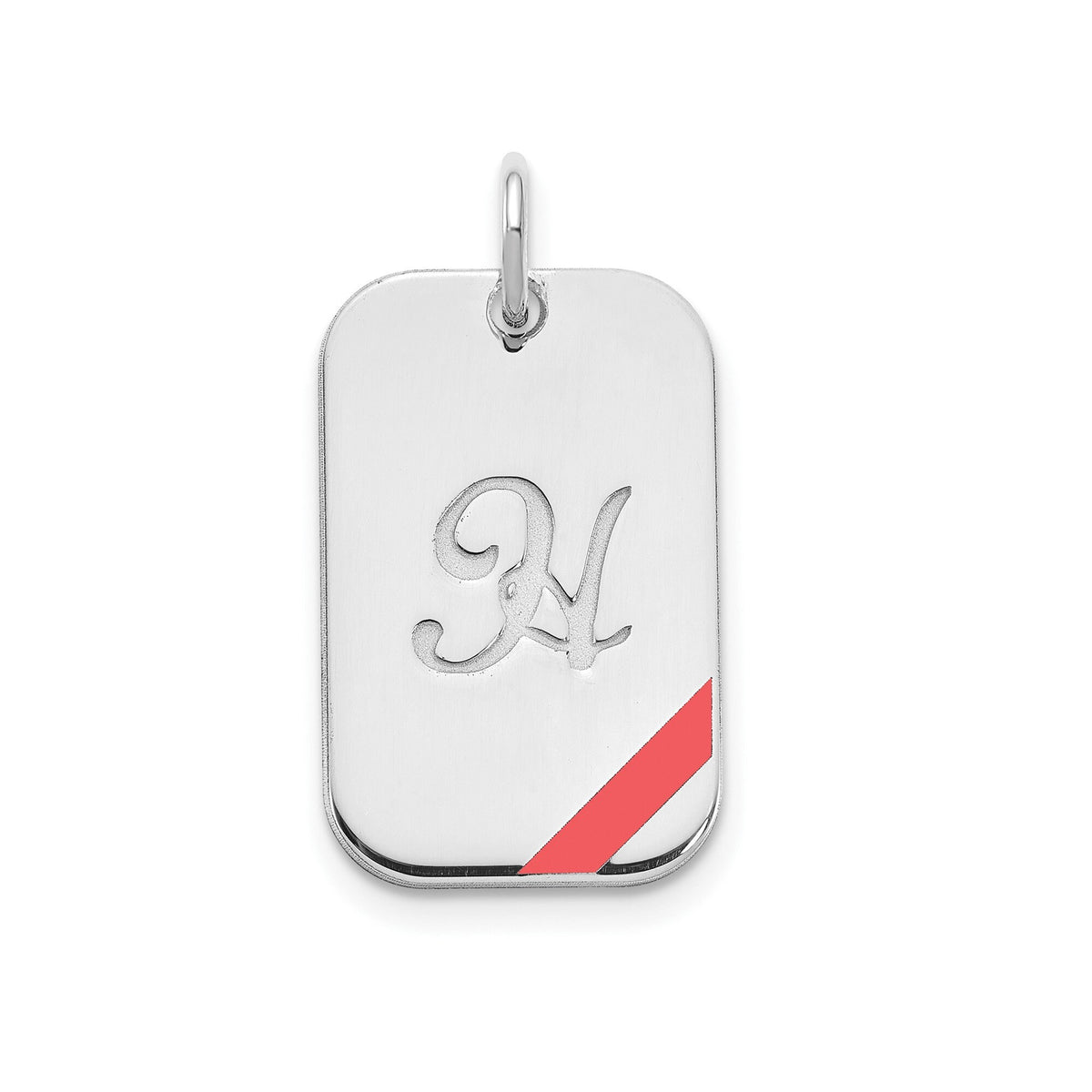 Personalized Initial Dog Tag with Epoxy Necklace (Multiple Colors Available) Gift Box Included
