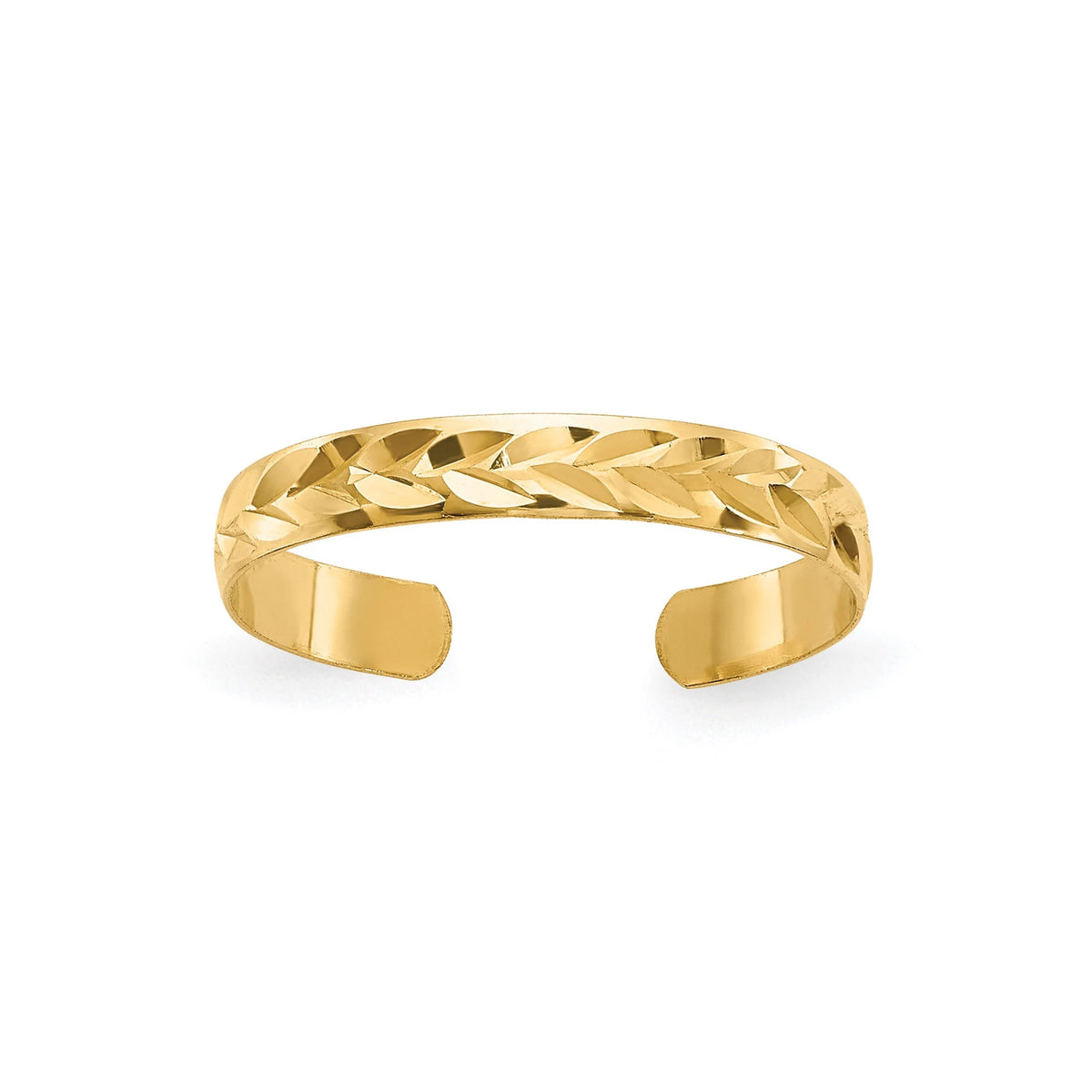 14k Yellow Gold Diamond Cut Toe Ring 14k Yellow Gold Diamond Cut Toe Ring