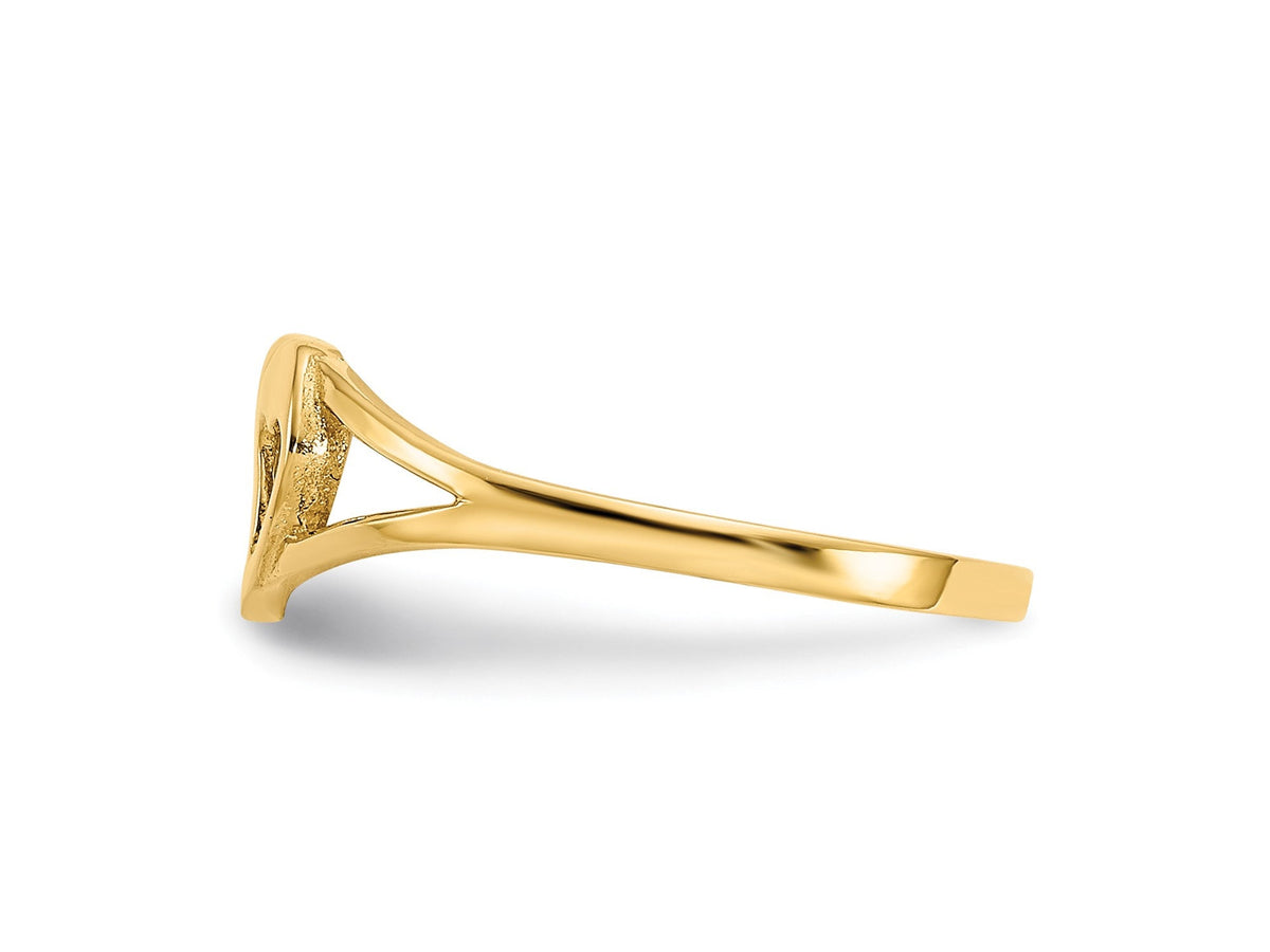 14k Yellow Gold Cut-Out  Heart Baby/Child Ring Size 2 Toddler Size  Ages 1 - 4  Gift Box Included