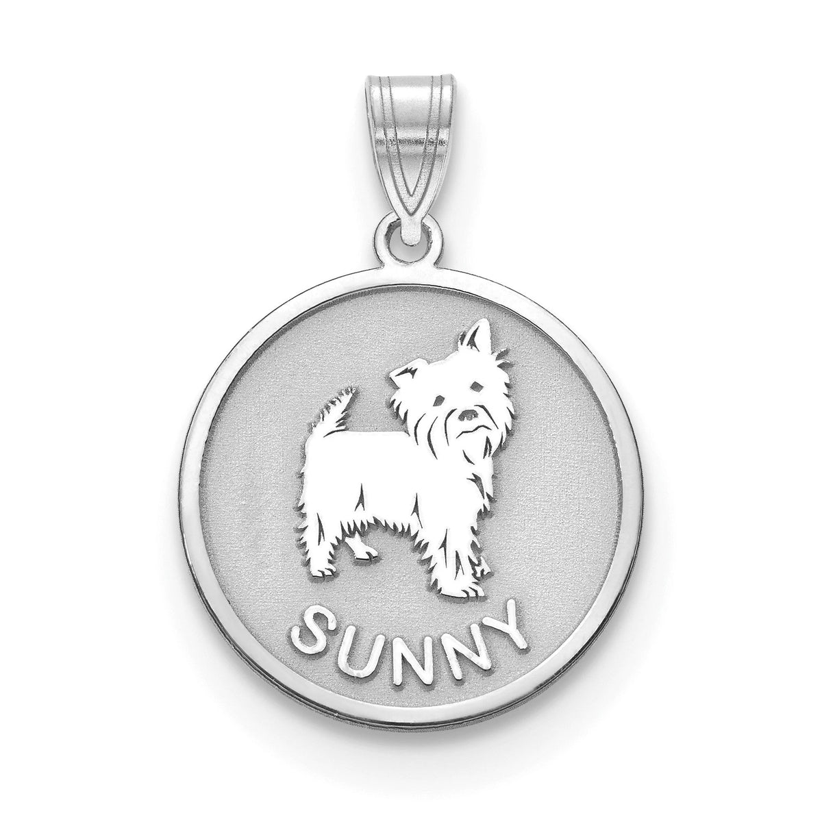 Personalized Dog Pendant w/Name & Necklace in Sterling Silver and Gold Plated Laser Engraved Gift Box Included Custom Puppy Pendant