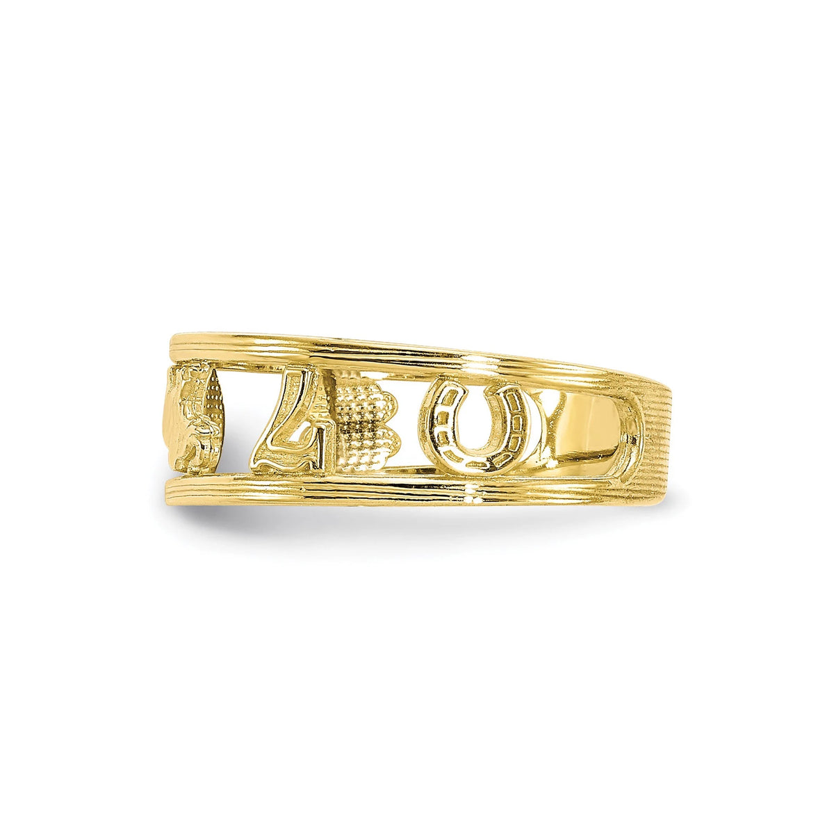 10k Lucky Yellow Gold Solid Toe Ring 5mm Band- Gift Box Included - Made in USA - All Things Lucky Toe Ring
