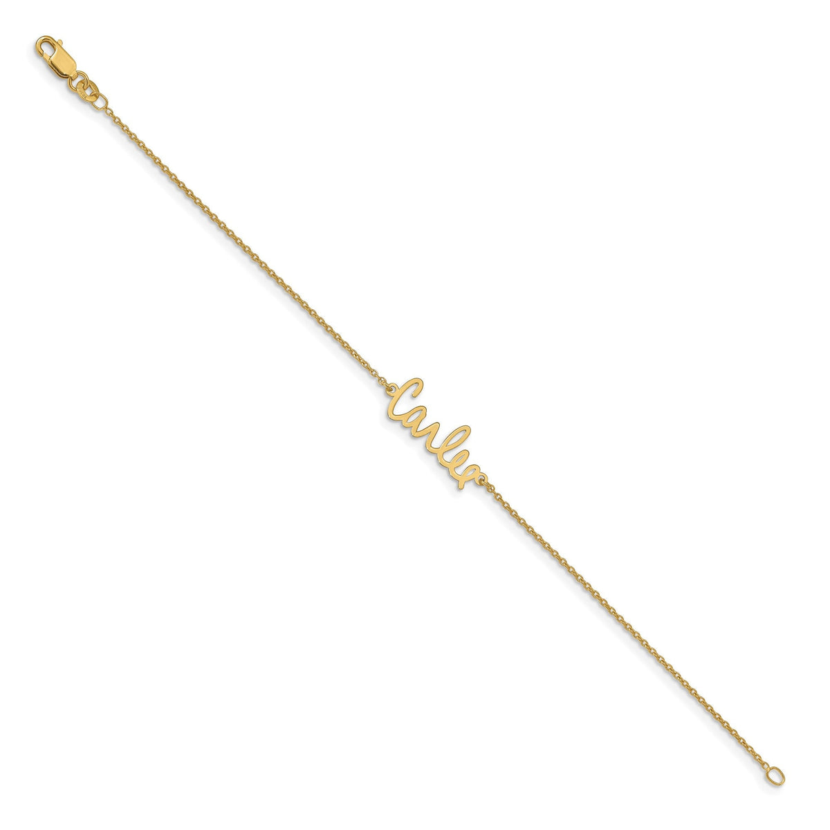 Your Signature Anklet 9 inches or 10 inches in 14k Yellow or White Gold  - Gift Box Included - Made In USA