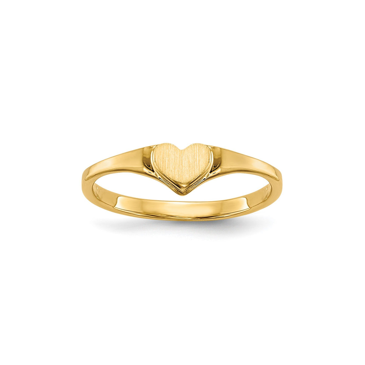 Genuine 14k Yellow Gold Heart Ring Baby Child  Size 1 -5 Baby to  Toddler Size Children's Ring Band with Heart - Gift Box Included