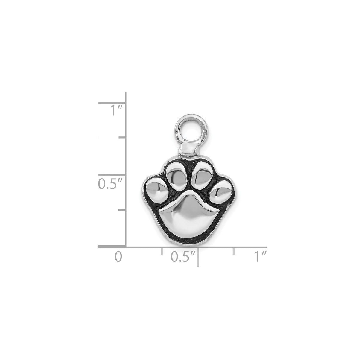 Pet Ash Hold Screw Top Puppy Paw Enameled Ash Holder Pendant Human Ashes or Pet Ashes - Gift Box Included - Dog Urn